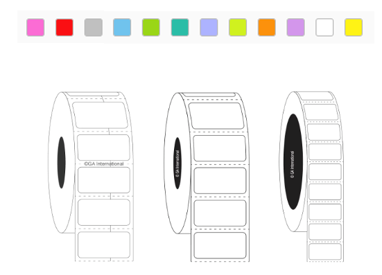 Permanent FreezerTAG labels, rectangular colours, 25.4mm core