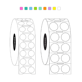 Thermal transfer paper labels, circular