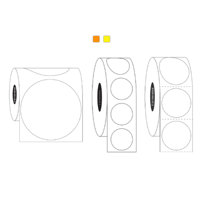 Thermal transfer paper labels, circular