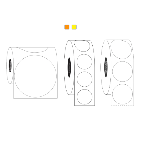 Thermal transfer paper labels, circular