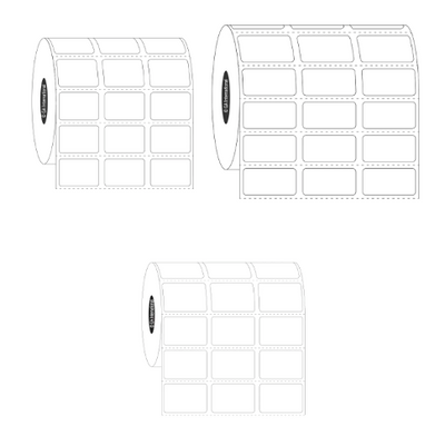 Thermal transfer paper labels, rectangular, 3 across