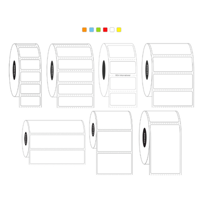 Thermal transfer paper labels, rectangular, 76.2mm core