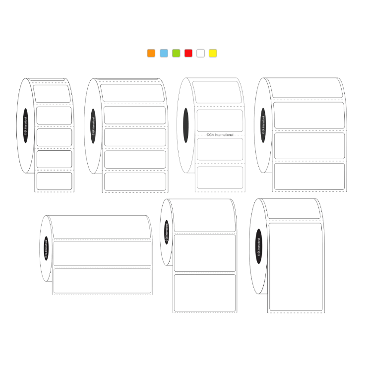 Thermal transfer paper labels, rectangular, 76.2mm core