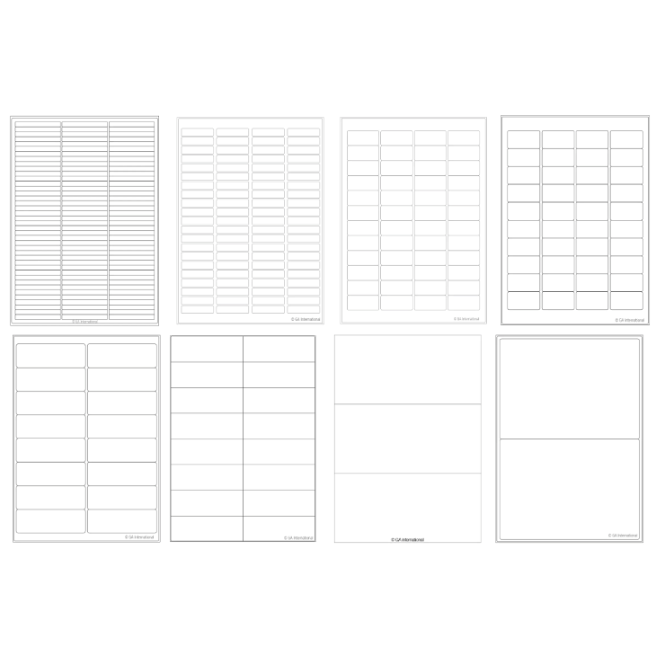 High-quality matte paper laser and inkjet labels, A4 sheets