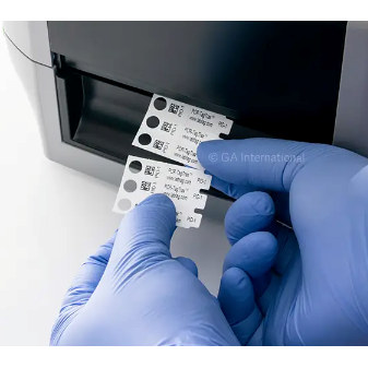 PCR-TagTrax PCR tube and strip thermal transfer tags, adhesive-free, high-profile