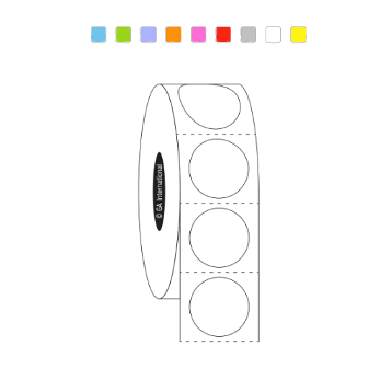 Removable thermal transfer paper labels, circular