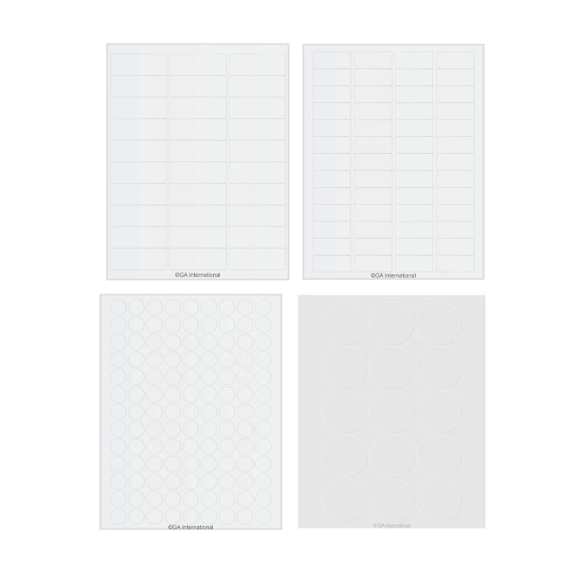 Removable matte paper laser and inkjet labels, US letter sheets