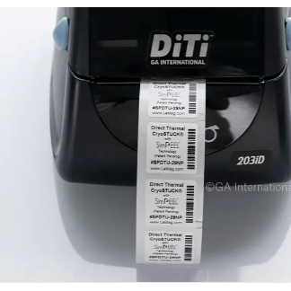 CryoSTUCK direct thermal cryo labels with SimPEEL technology, square