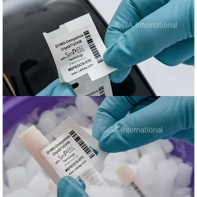 CryoSTUCK DYMO-compatible frozen surface labels with SimPEEL technology