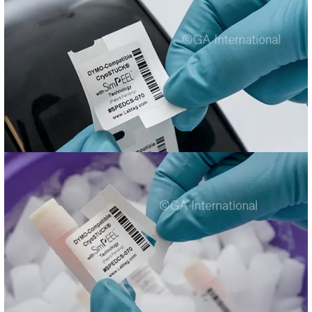 CryoSTUCK DYMO-compatible frozen surface labels with SimPEEL technology