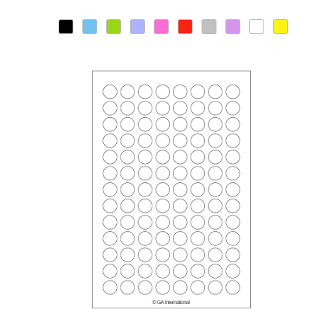 Removable colour dot paper labels, Hagaki sheets