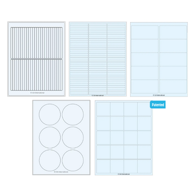 Removable Cryo-LazrTAG laser labels, transparent, US letter sheets