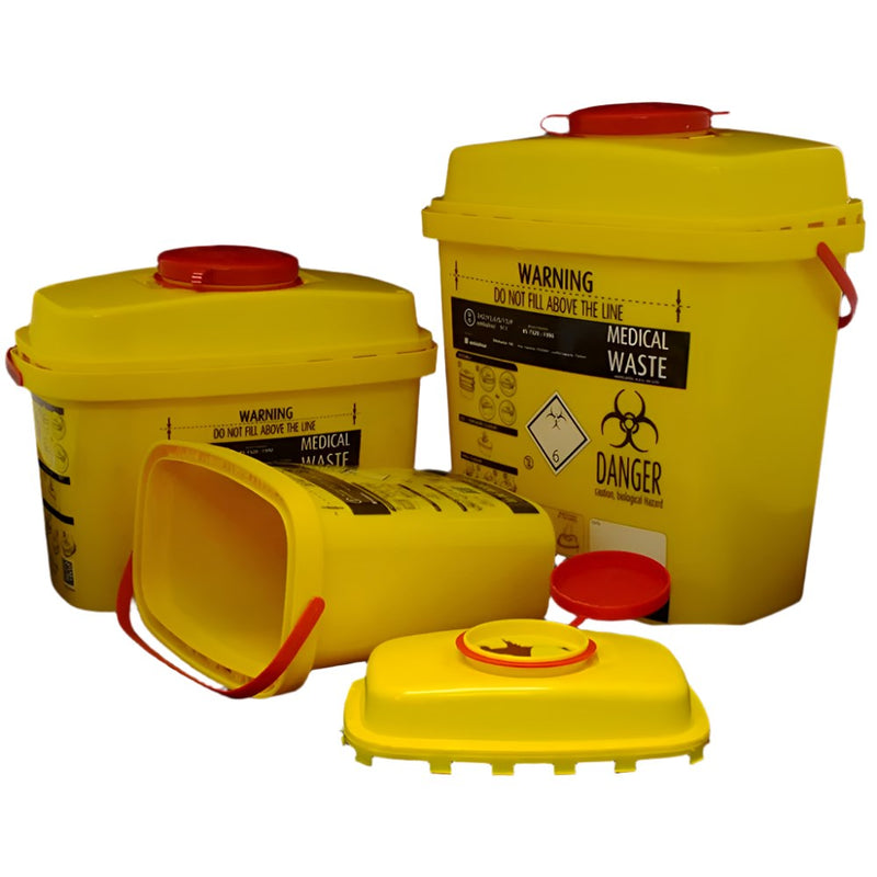 Sharps and clinical waste disposal container