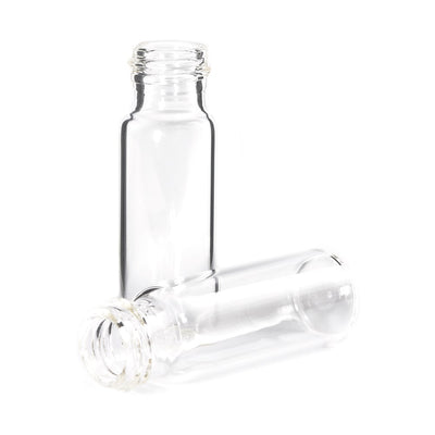 Glass sample vials, threaded