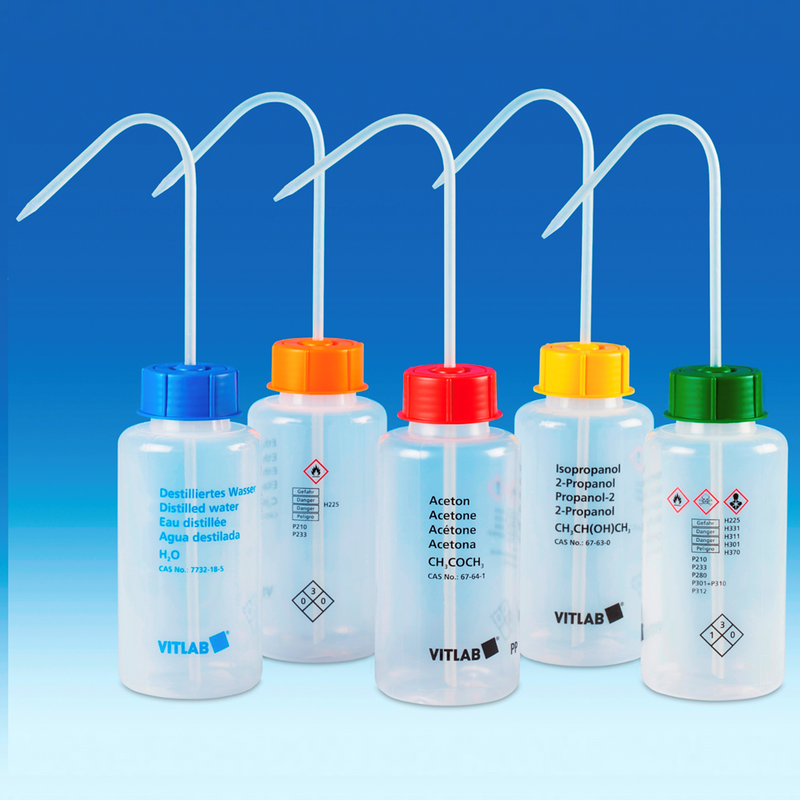 VITsafe 250ml wash bottles, LDPE/PP