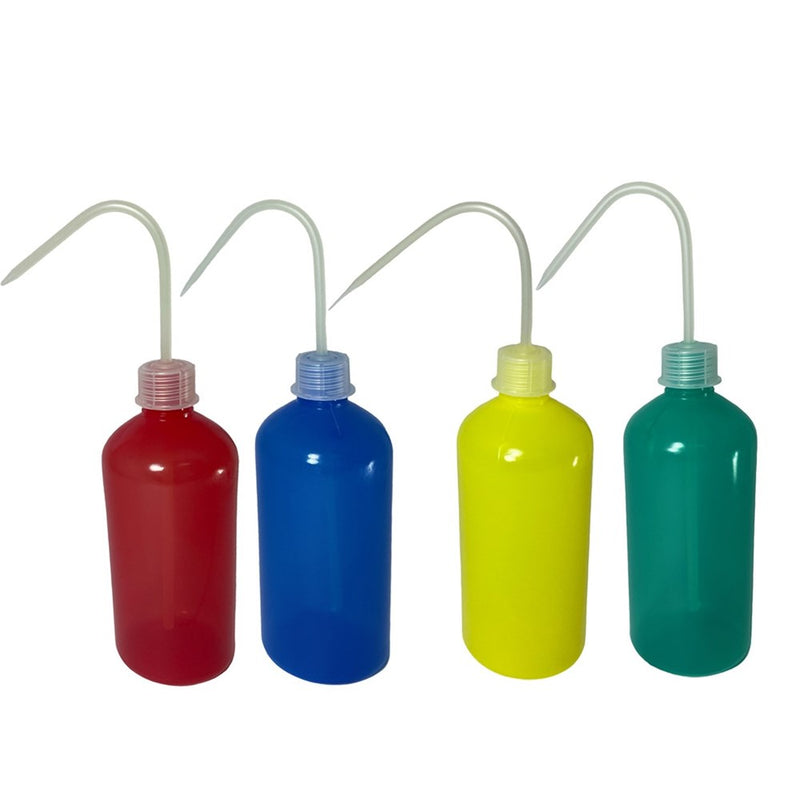 Coloured wash bottles, PE