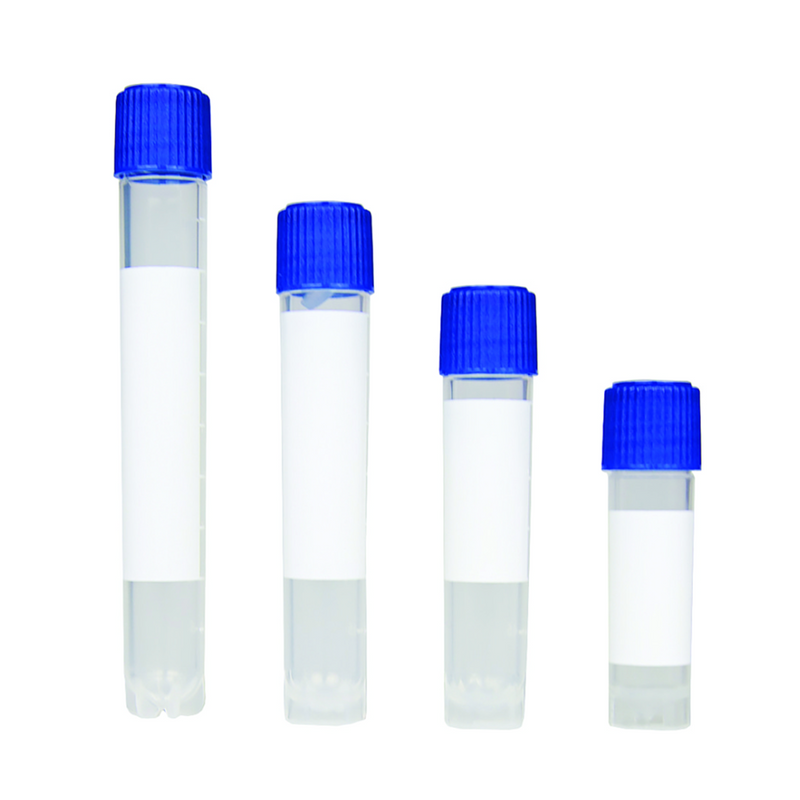 Cryogenic freezing vials with attached screw cap