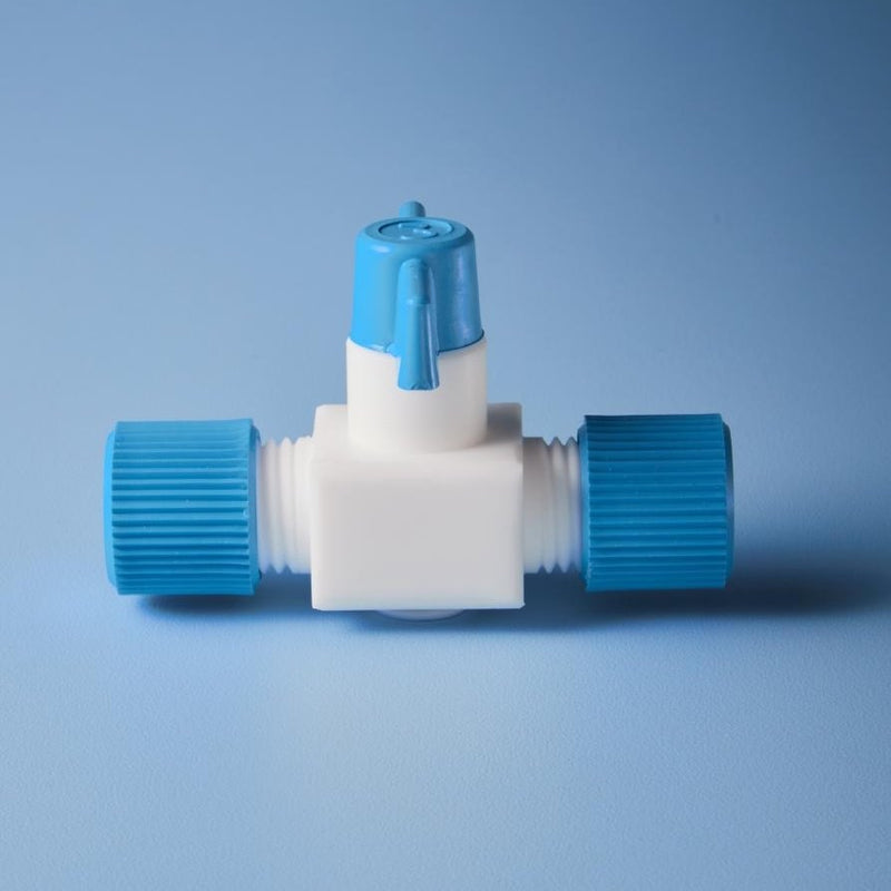 Tubing screw clamp connector valves, 2-way, PTFE