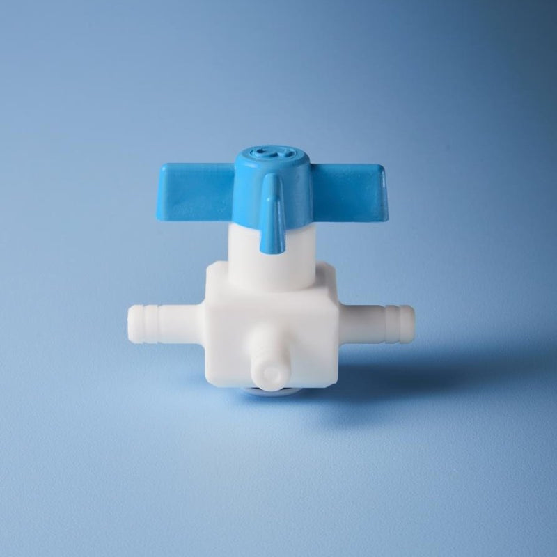 Tubing connector valves, 3-way, PTFE