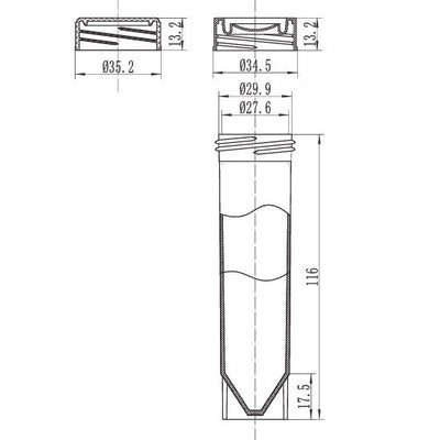 Centrifuge tubes, free-standing, PP