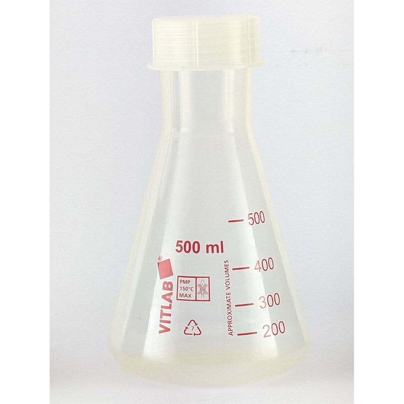 Erlenmeyer flasks with PP screw cap, PMP