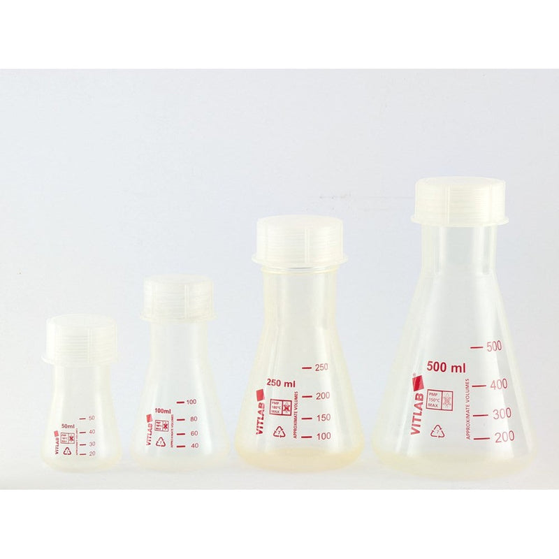 Erlenmeyer flasks with PP screw cap, PMP