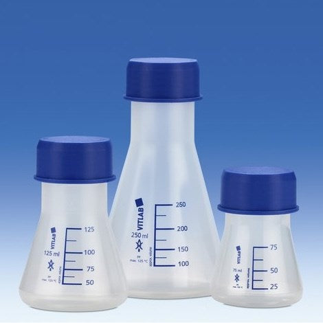Erlenmeyer flasks with screw cap, PP