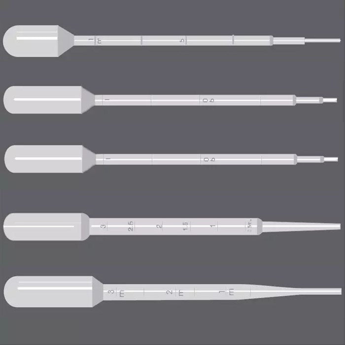 Graduated transfer pipettes