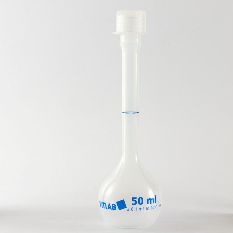 Volumetric flasks with screw cap, PP