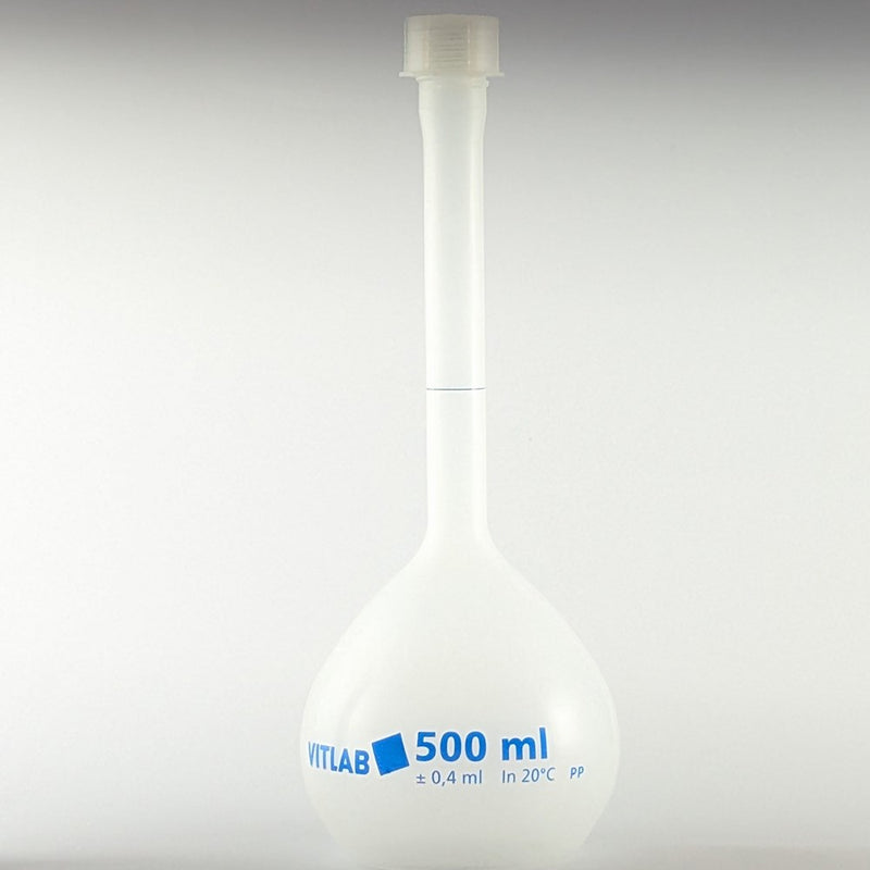 Volumetric flasks with screw cap, PP