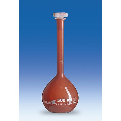 Volumetric flasks with PP NS stopper, UV-protect PMP