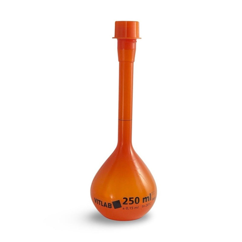 Volumetric flasks with screw cap, opaque PMP