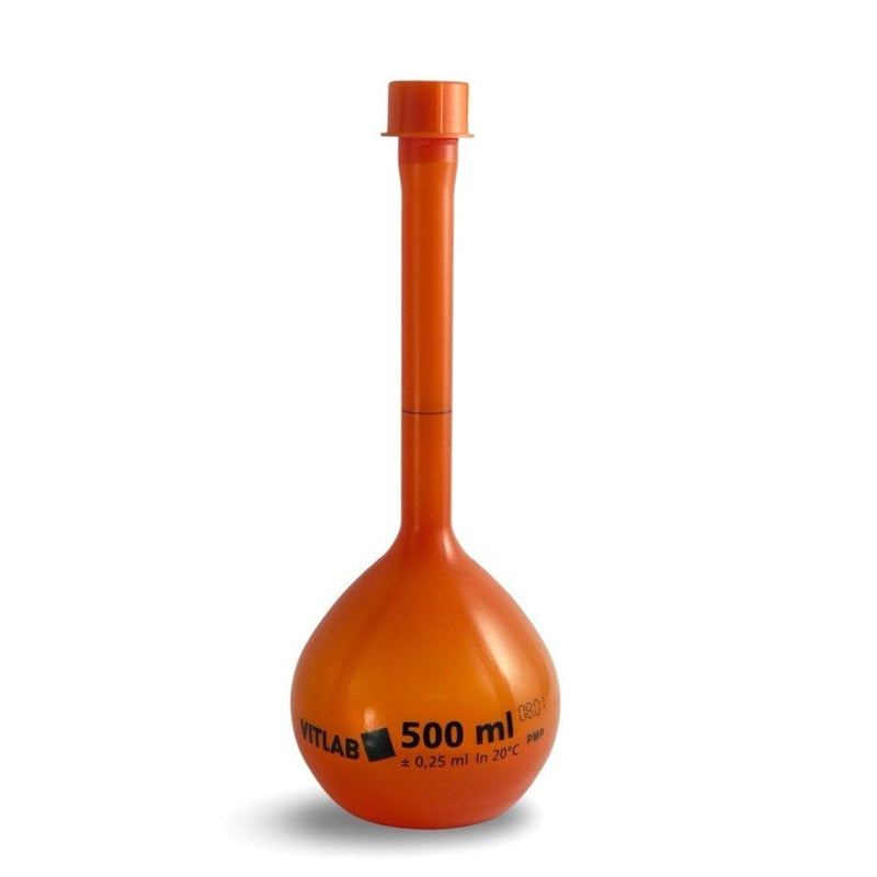 Volumetric flasks with screw cap, opaque PMP