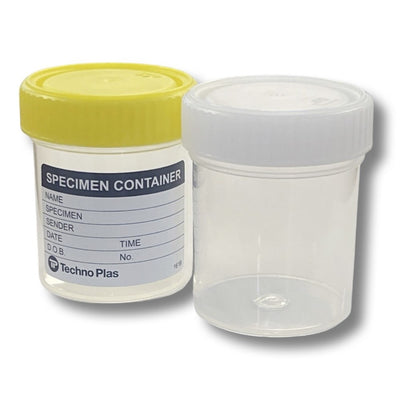 Flat bottom PS containers with PE screw cap