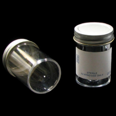 Sample containers with metal screw cap, PS