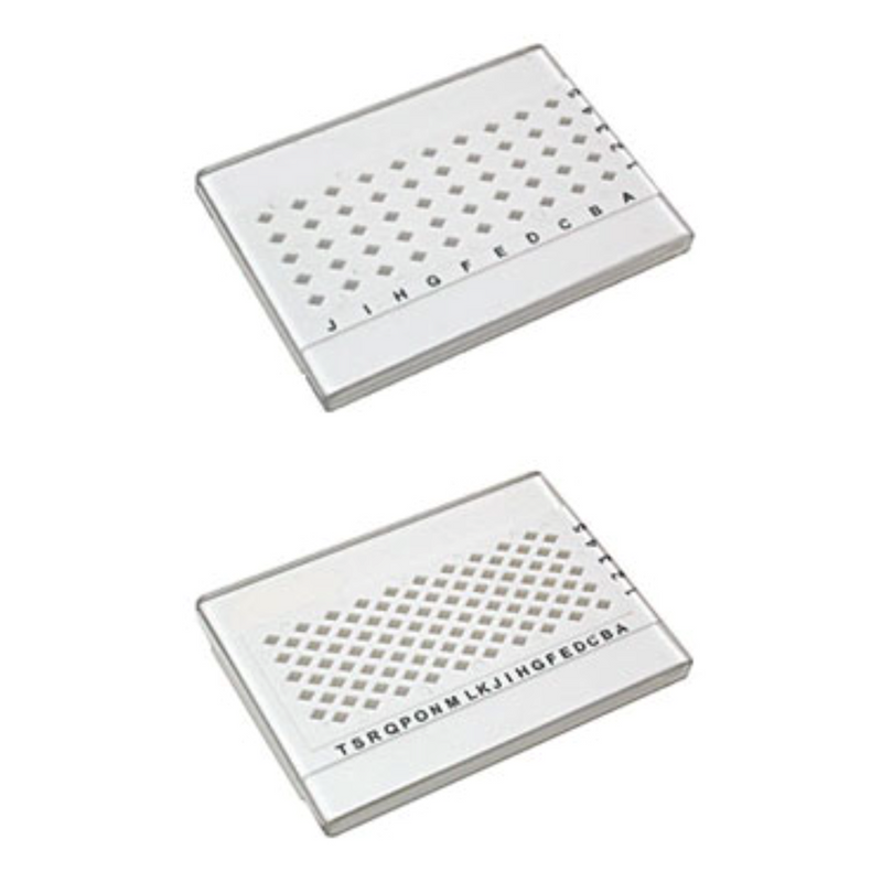 Grid storage box, clear cover