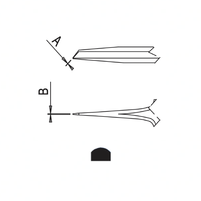 Dumont tweezers, self-closing anti-capillary, style N5AC