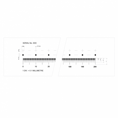 PS200XO long stage micrometers, 200mm x 0.1mm divisions + dot and cross series