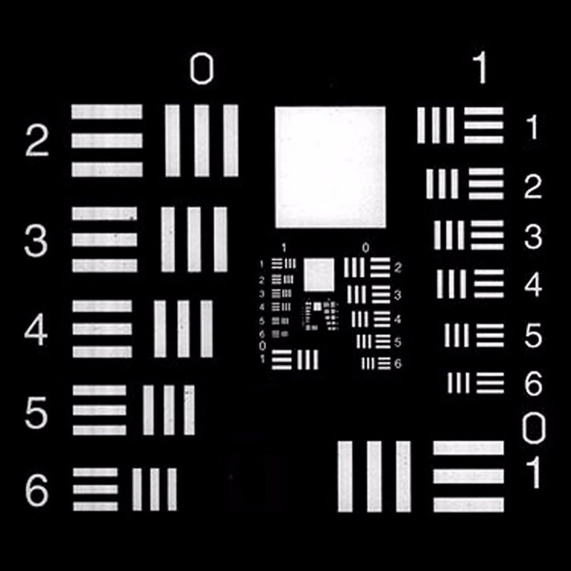 PS75N USF resolution test chart, negative image