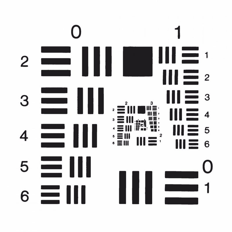 PS75P USF resolution test chart, positive image