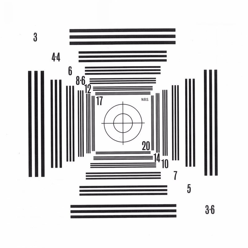 Coded Resolution Chart R60 optical resolution chart, NBS 25 test chart – ProSciTech