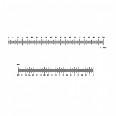 S20 stage micrometers, dual metric and imperial scales