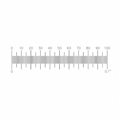 S4 stage micrometers, 0.1'' x 0.001'' divisions