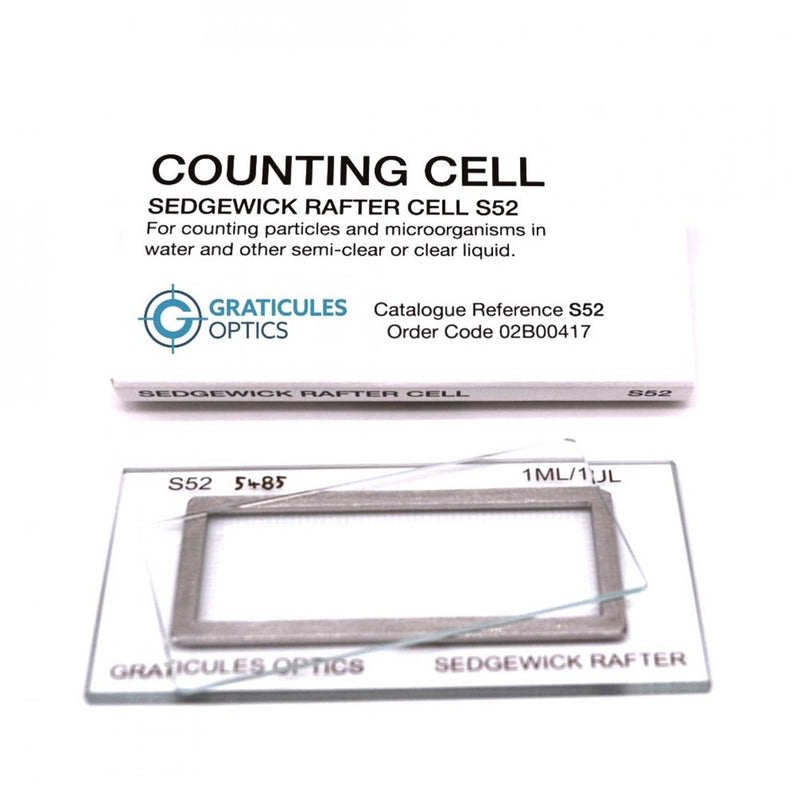 S52 Sedgewick Rafter counting chamber, glass - ProSciTech