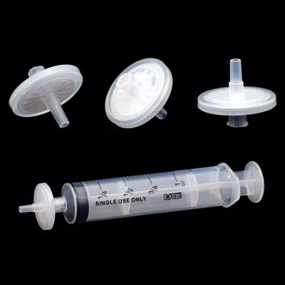 PES syringe filters, hydrophilic, GF prefilter, non-sterile