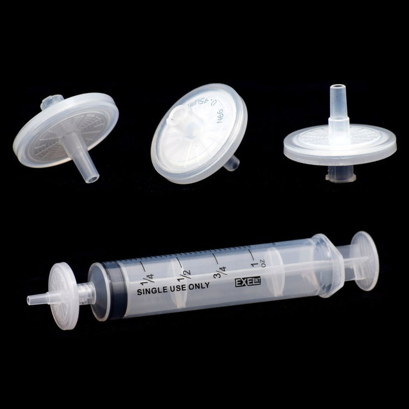 PVDF syringe filters, hydrophobic, PP prefilter, non-sterile