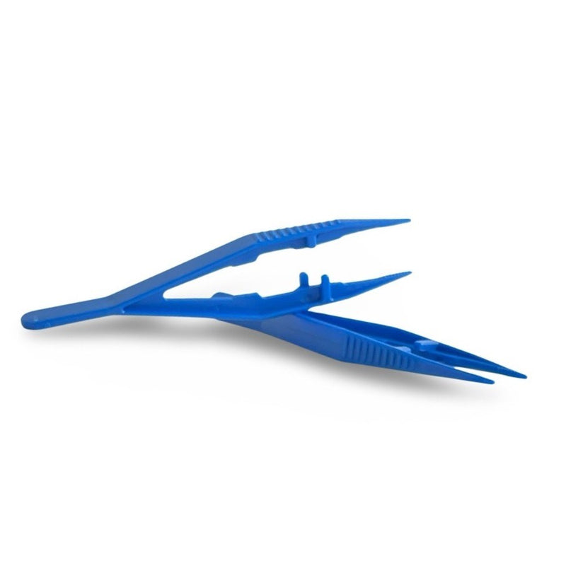 Blue plastic tweezers, PP