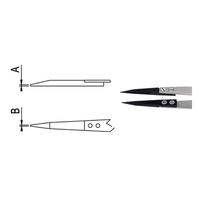 Dumont replaceable ceramic tip tweezers, WA2 handle (EMS)