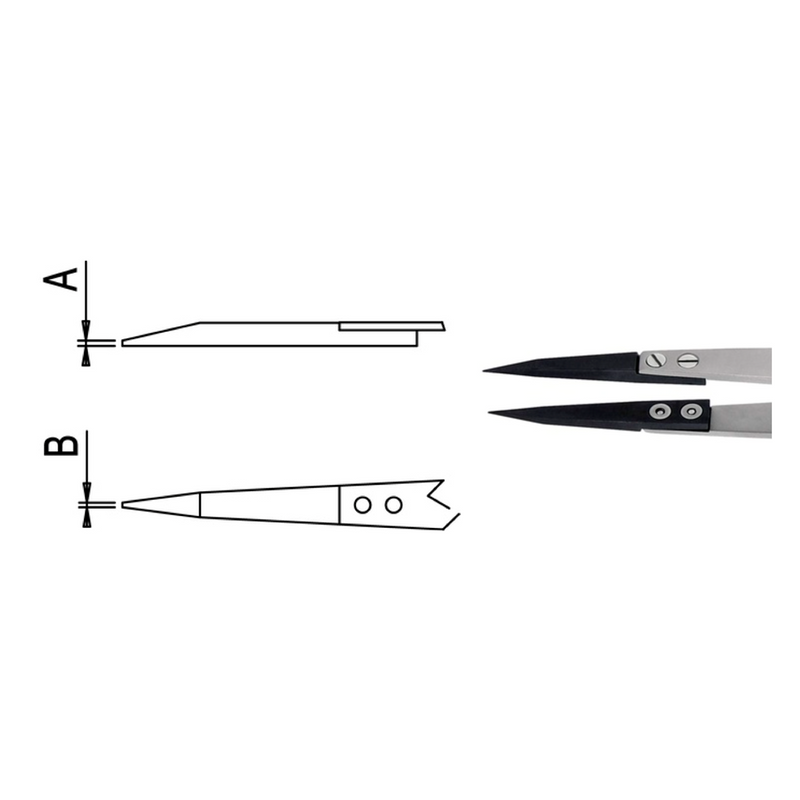 Dumont replaceable ceramic tip tweezers, WA2 handle (EMS)