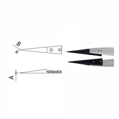 Dumont replaceable ESD tip tweezers, WA1 handle (EMS)
